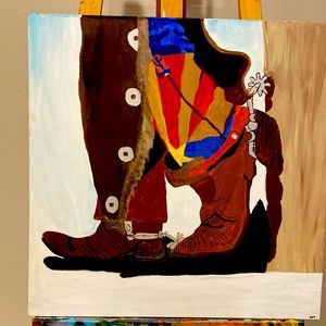 𝔸𝕔𝕣𝕪𝕝𝕚𝕔 𝕡𝕒𝕚𝕟𝕥𝕚𝕟𝕘. 𝔹𝕣𝕠𝕨𝕟 ℂ𝕠𝕨𝕓𝕠𝕪 𝕓𝕠𝕠𝕥𝕤